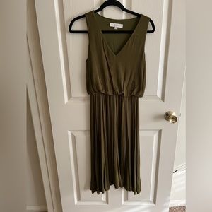 Loft Forest Green Floral dress, size XS